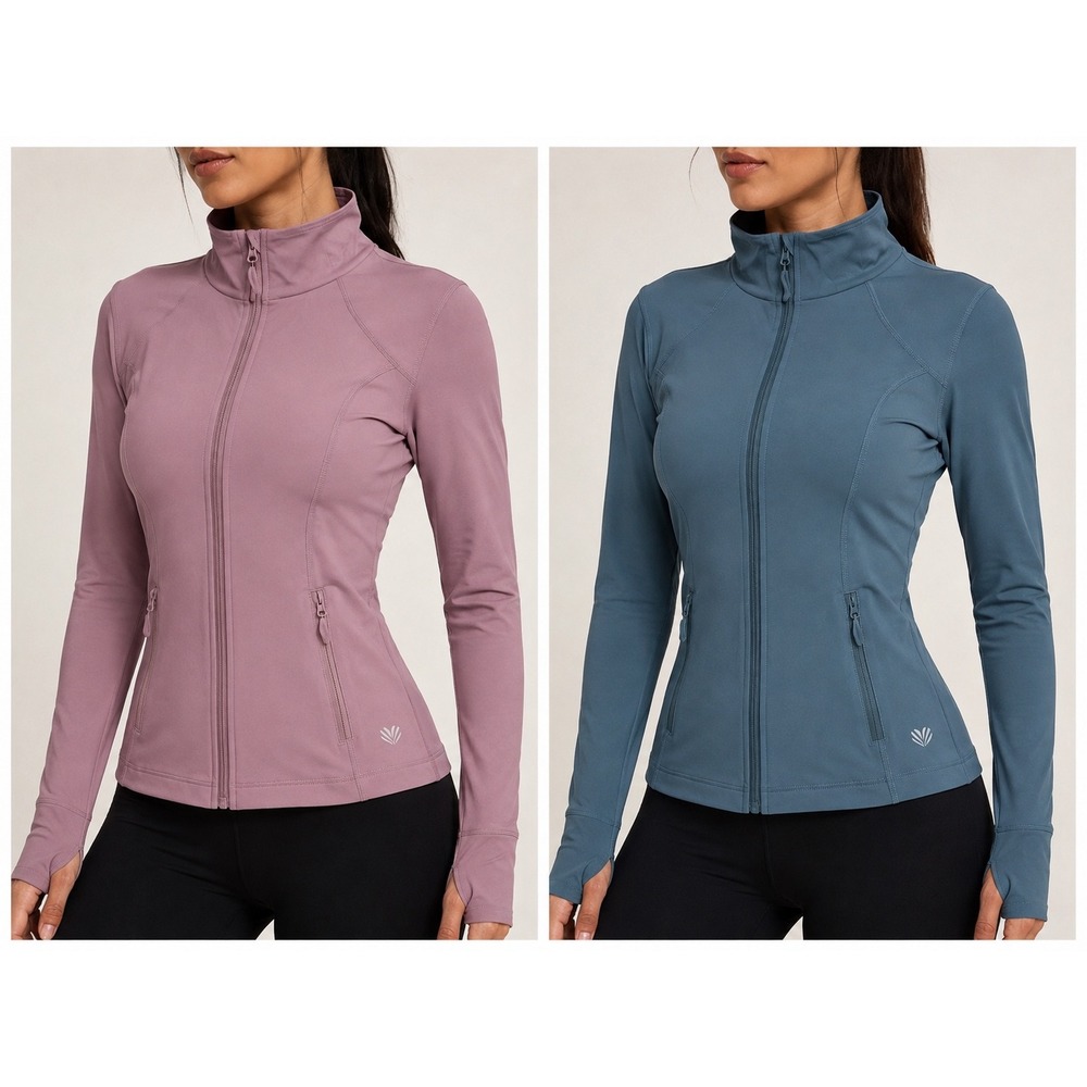 Forever 21 Athletic Zip-Up Jackets Mauve & Teal Fitted XS set of 2